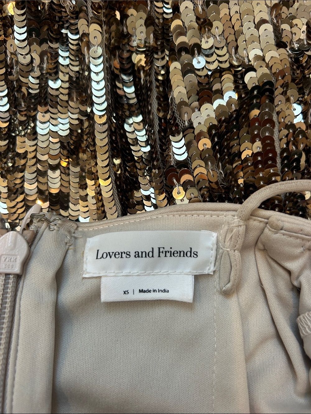 Lovers and Friends Isabetta Sequin Fringe Mini Dress in Gold Sequin Revolve XS - Picture 4 of 4